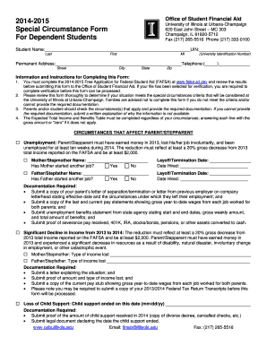 University of Illinois Special Circumstance Form