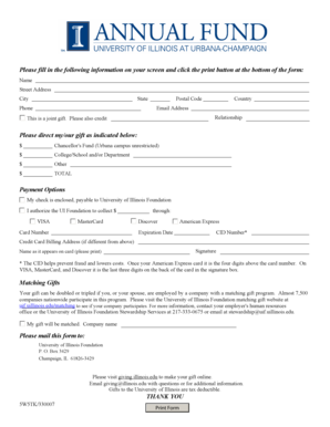 University of Illinois Donation Form