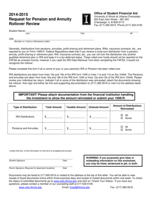 University of Illinois Pension and Annuity Rollover Form