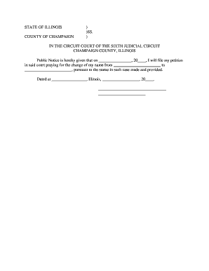 Illinois Name Change Petition