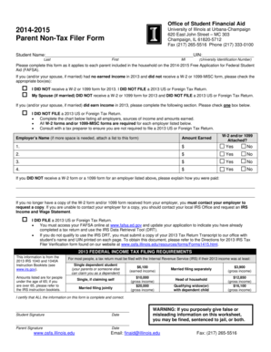 Parent Non-Tax Filer Form