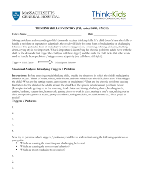 Thinking Skills Inventory Form