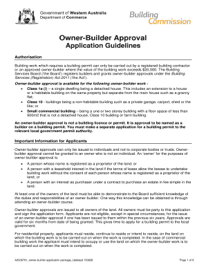 Owner-Builder Approval Application