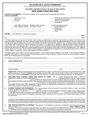 Oklahoma Uniform Contract of Sale of Real Estate
