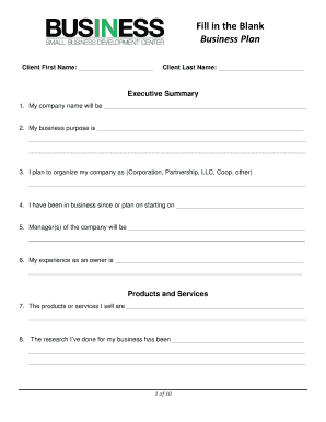 Business Plan Template