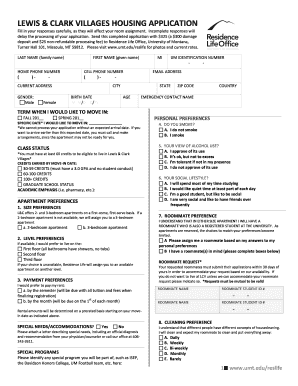 Lewis & Clark Villages Housing Application