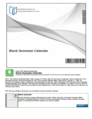 Blank Semester Calendar Template