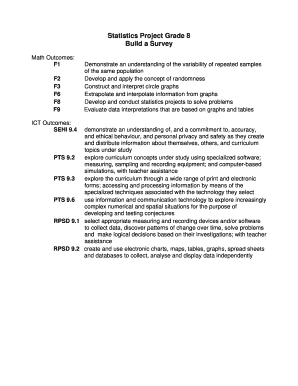 Grade 8 Statistics Project Survey Template