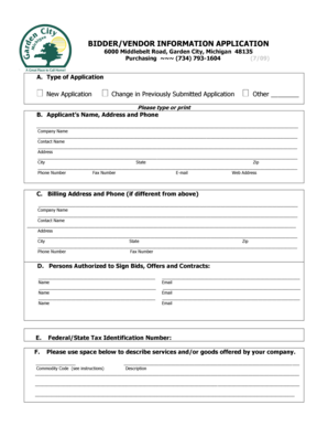 Vendor Information Application