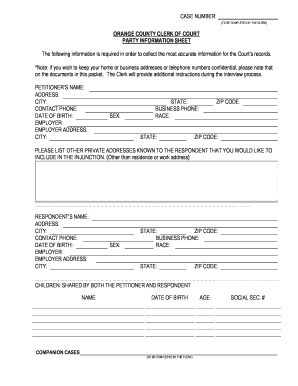Injunction Packet B for Minor Children in Common