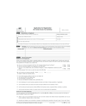IRS Form 637 Application for Registration