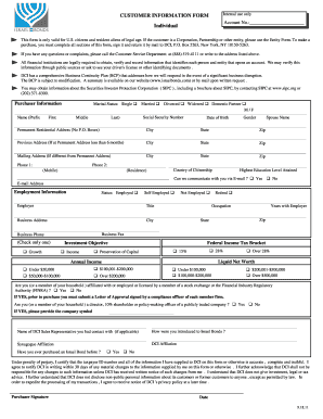 Customer Information Form