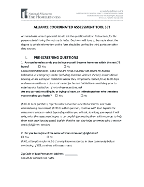 Alliance Coordinated Assessment Tool Set