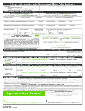 Colorado Voter Registration & Mail-In Ballot Application