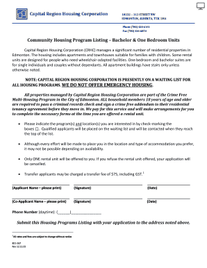 Community Housing Program Application
