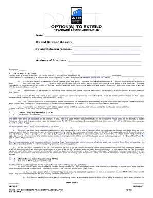 Standard Lease Addendum