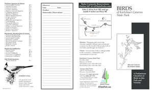 Arizona State Parks Bird Checklist