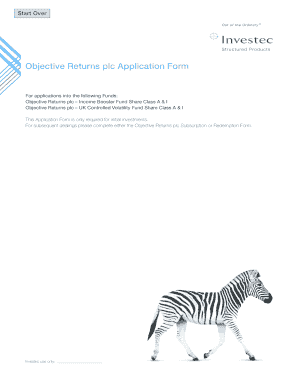 Objective Returns plc Application Form