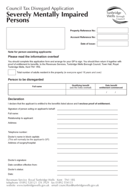 Council Tax Disregard Application