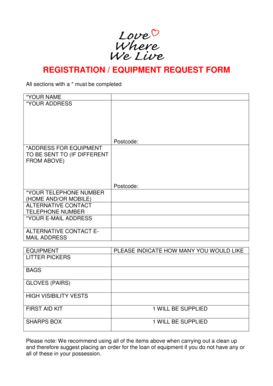 Registration Equipment Request Form