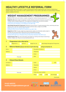 Healthy Lifestyle Referral Form