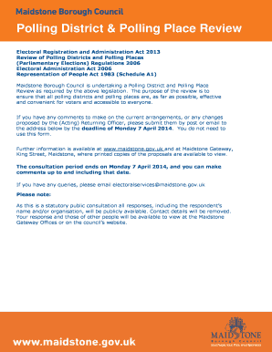 Polling District and Polling Place Review Form