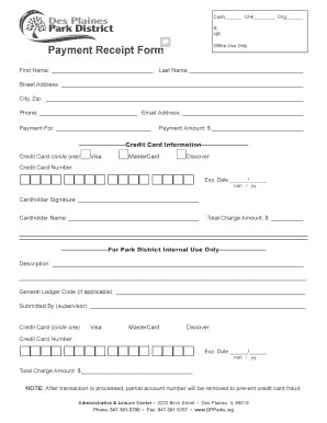 Payment Receipt Form