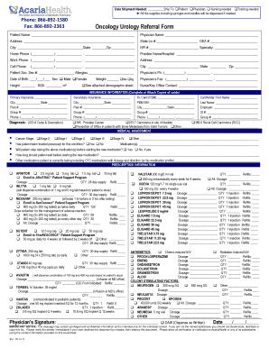 Oncology Urology Referral Form