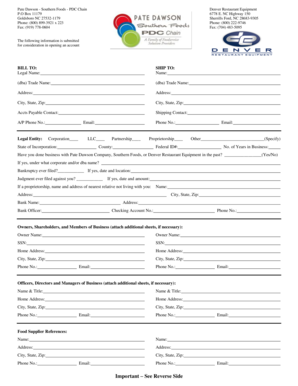 Pate Dawson Credit Application Form