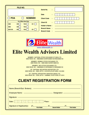Elite Wealth Advisors Account Opening Kit