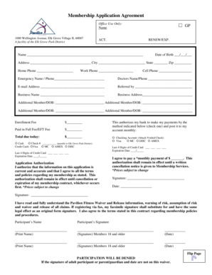 Membership Application Agreement