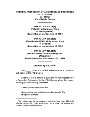 Criminal Possession of a Controlled Substance Fifth Degree