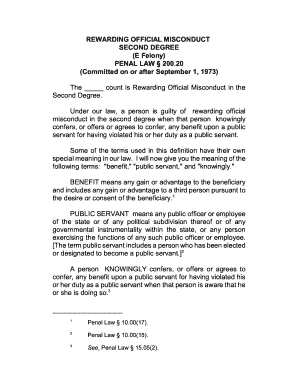 Rewarding Official Misconduct in the Second Degree