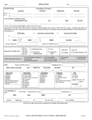Iowa Vehicle Registration Application
