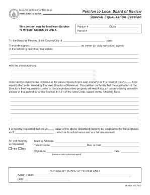Iowa Petition to Local Board of Review