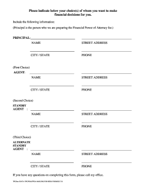 Financial Power of Attorney Form