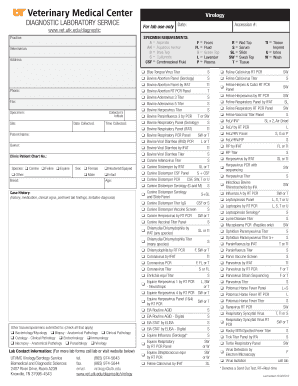 Veterinary Virology Diagnostic Form