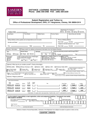 Distance Learning Registration Form