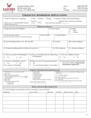 Graduate Admission Application