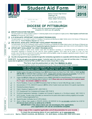 Student Aid Form 2014