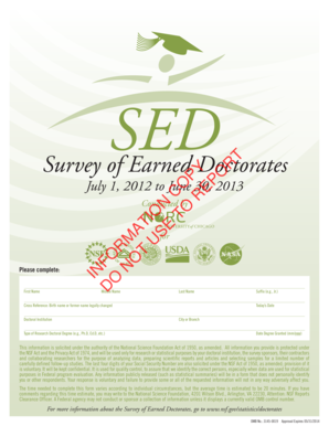 Survey of Earned Doctorates Form