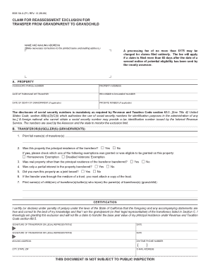 California Grandparent-Grandchild Reassessment Exclusion Form