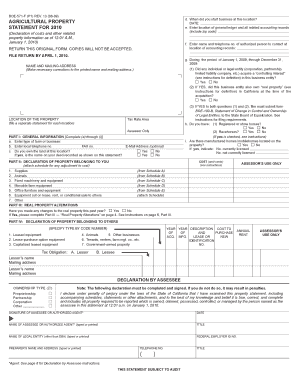 California Agricultural Property Statement