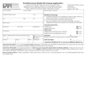 Pet License Application