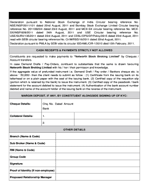 Networth Stock Broking KYC Form