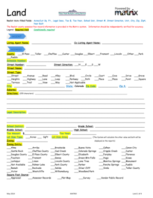 Colorado Land Listing Form