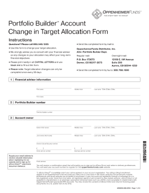 Portfolio Builder Target Allocation Change Form