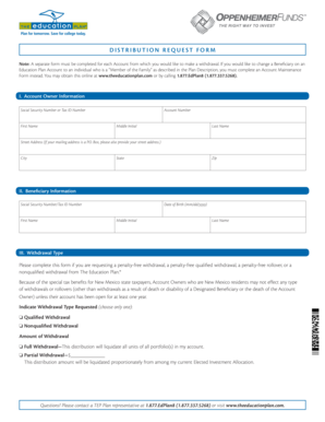 New Mexico Education Plan Withdrawal Form
