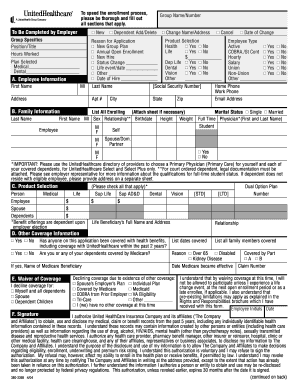 UnitedHealthcare Employee Health Benefits Enrollment Form