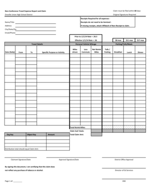 Traveling expenses sheet - Non-Conference Travel Expense Report & Claim Form - ouhsd